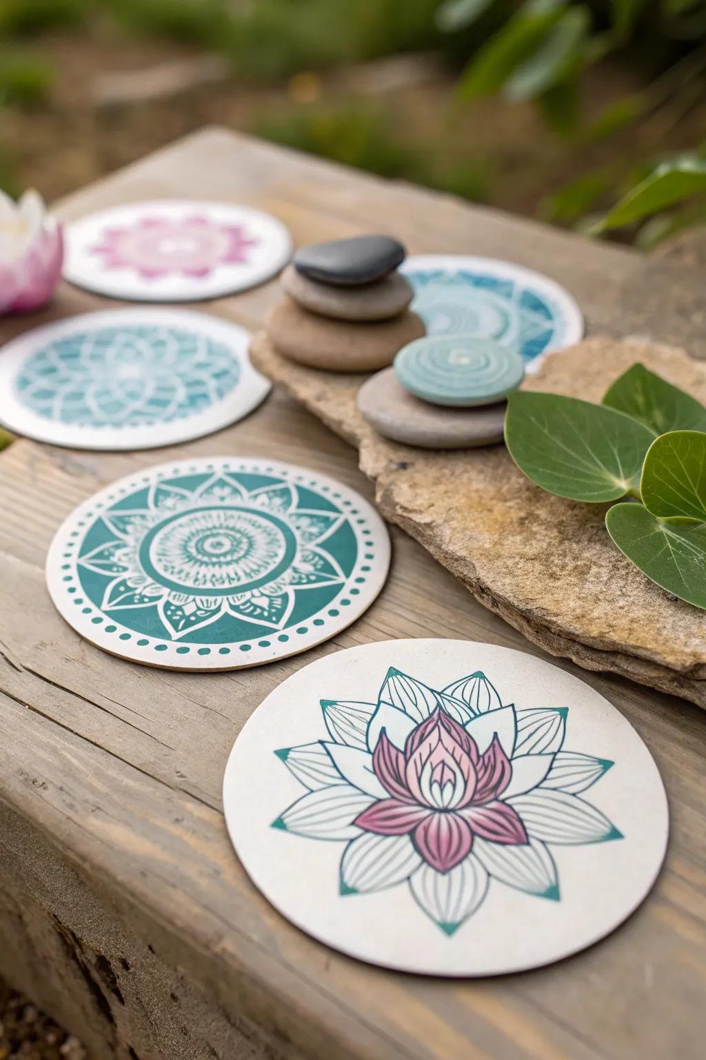 Zen stickers for a peaceful, calming effect.