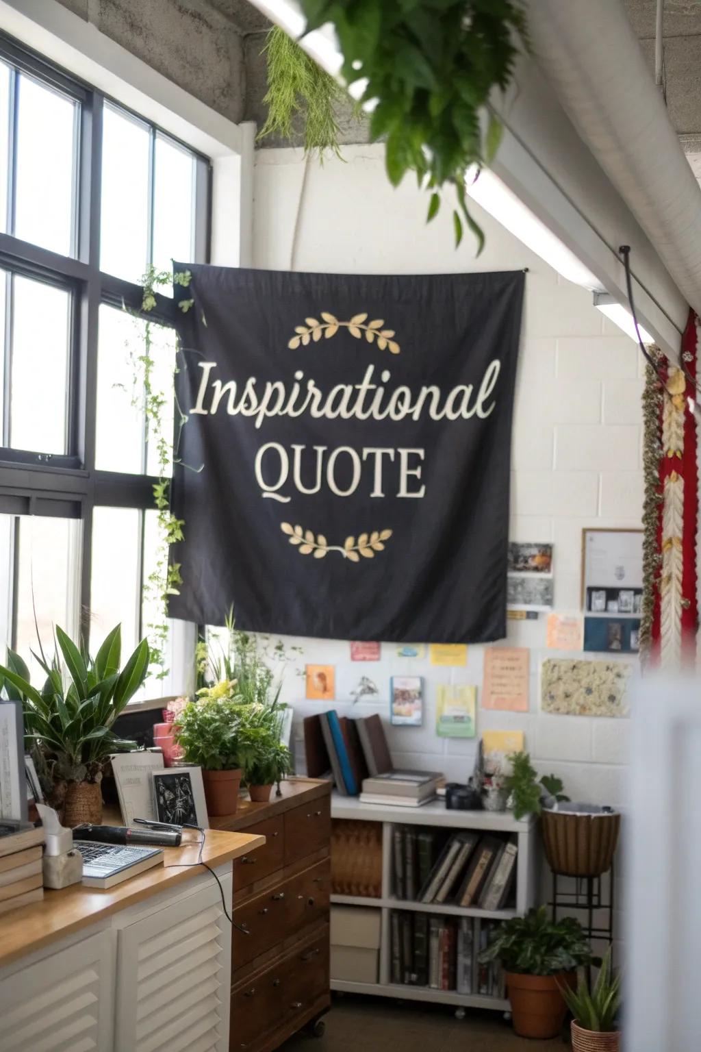 Inspire with an elegant quote on your team flag.