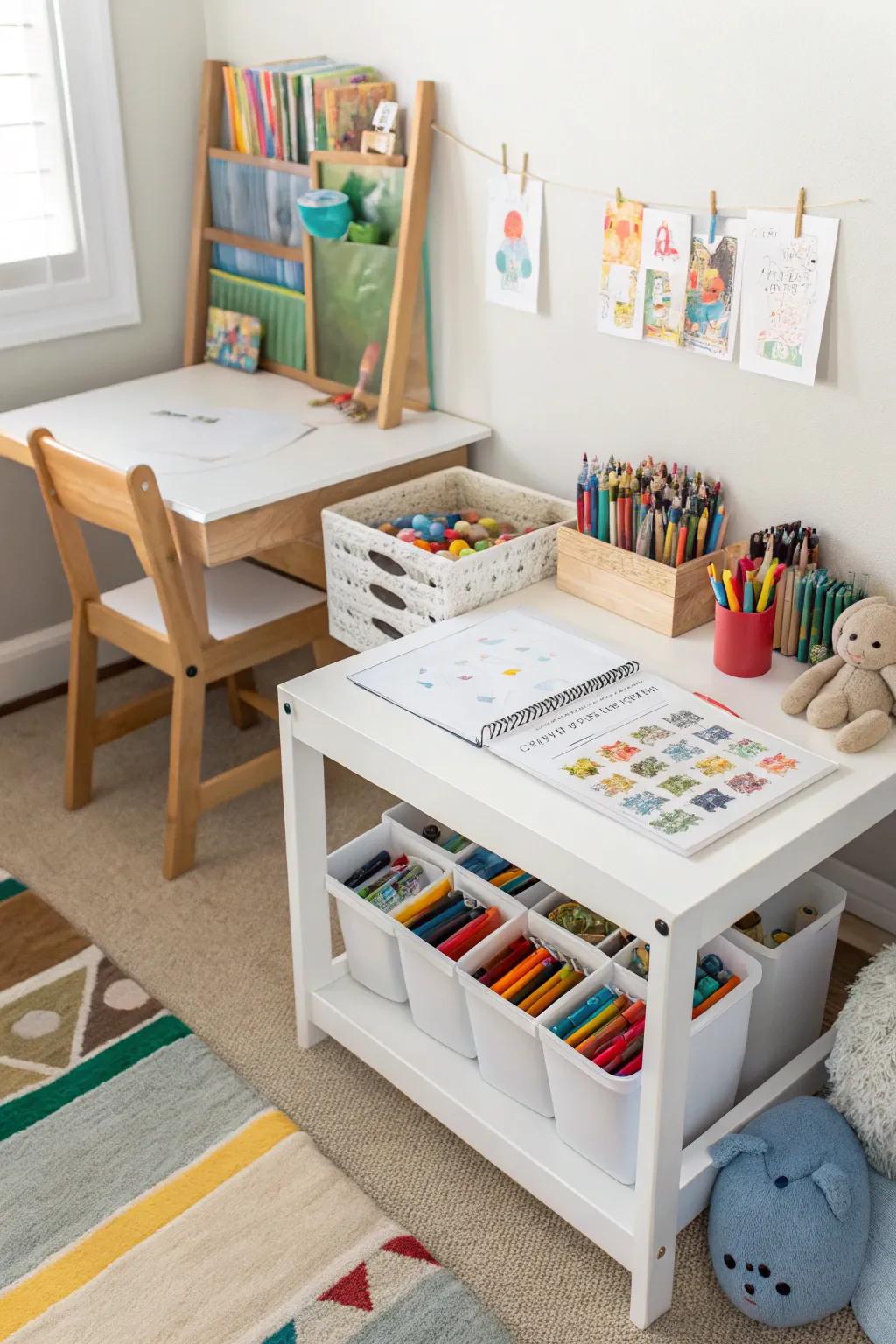 A creative corner for budding artists.