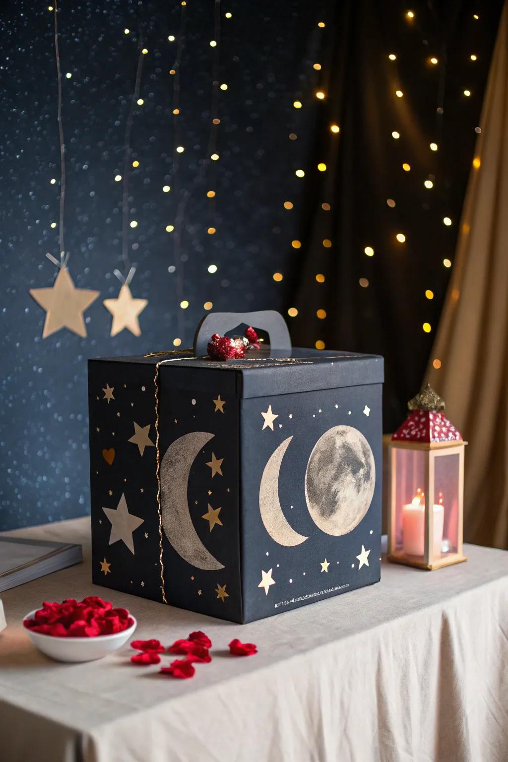 Explore the magic of the night sky with a mystical moon box.