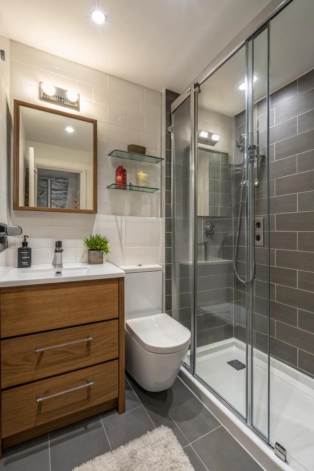 5x8 bathrooms can be transformed with efficient walk-in shower designs.