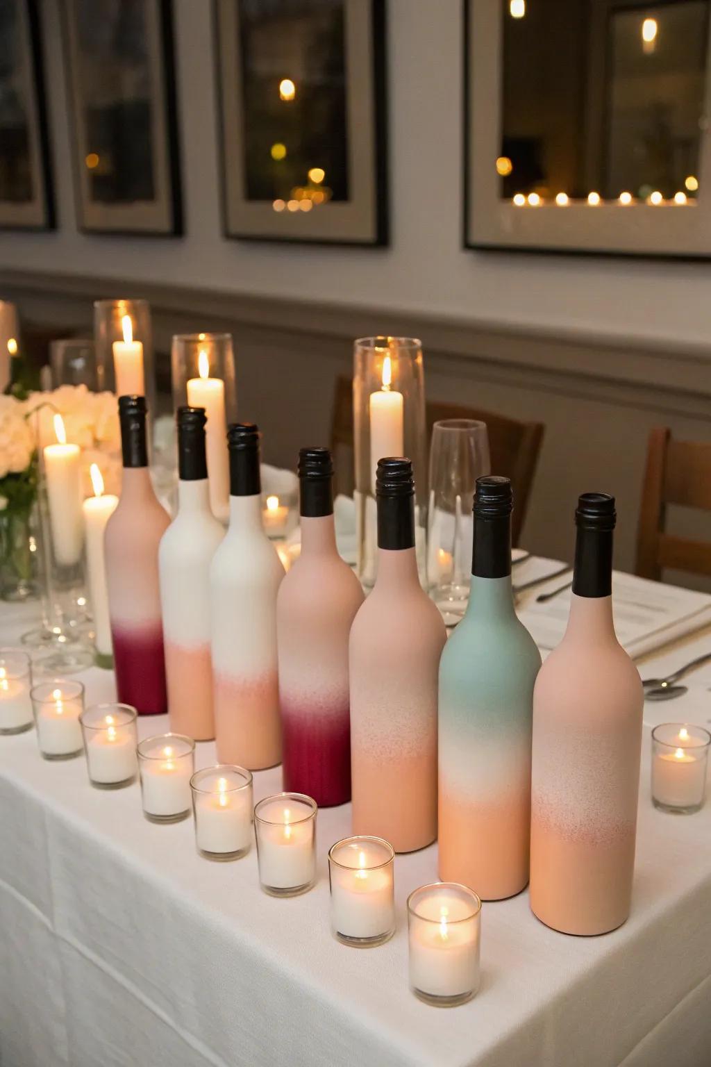 Elevate decor with ombre spray-painted bottles.