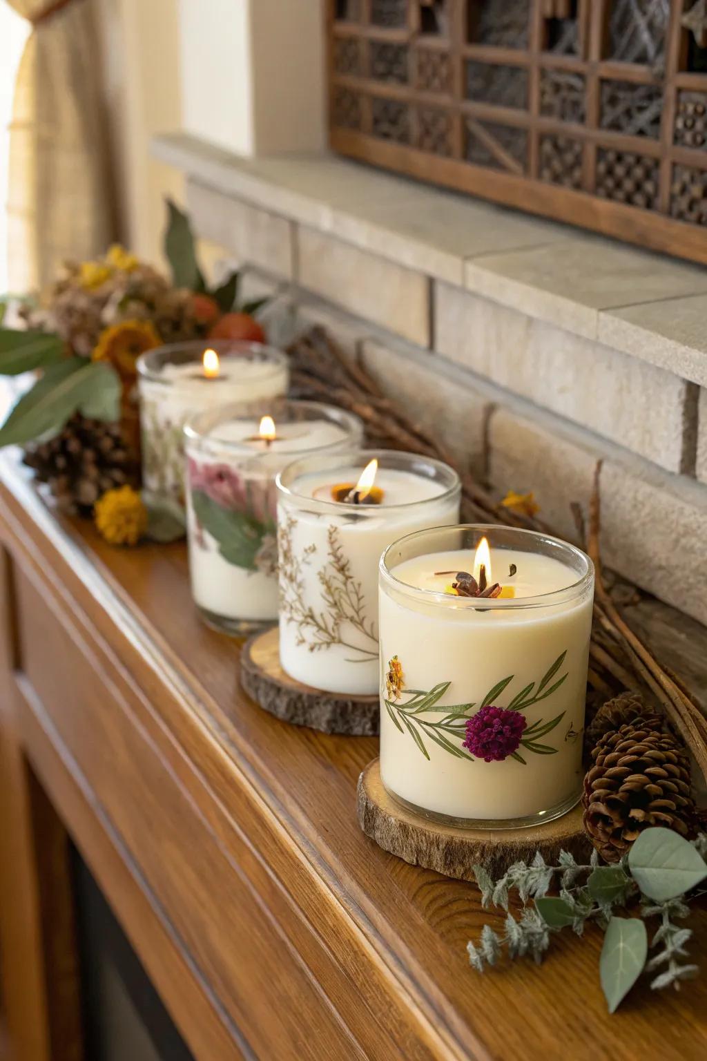 Soy candles provide a clean burn and soothing aromas.