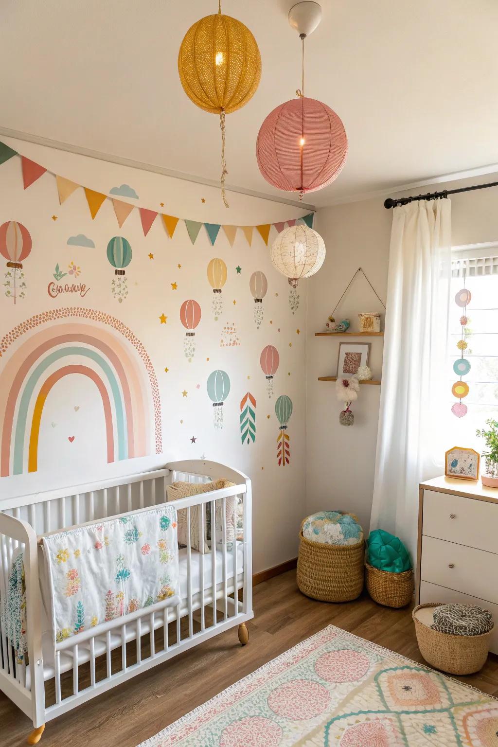 Playful accents stimulate imagination and add joy to a nursery.