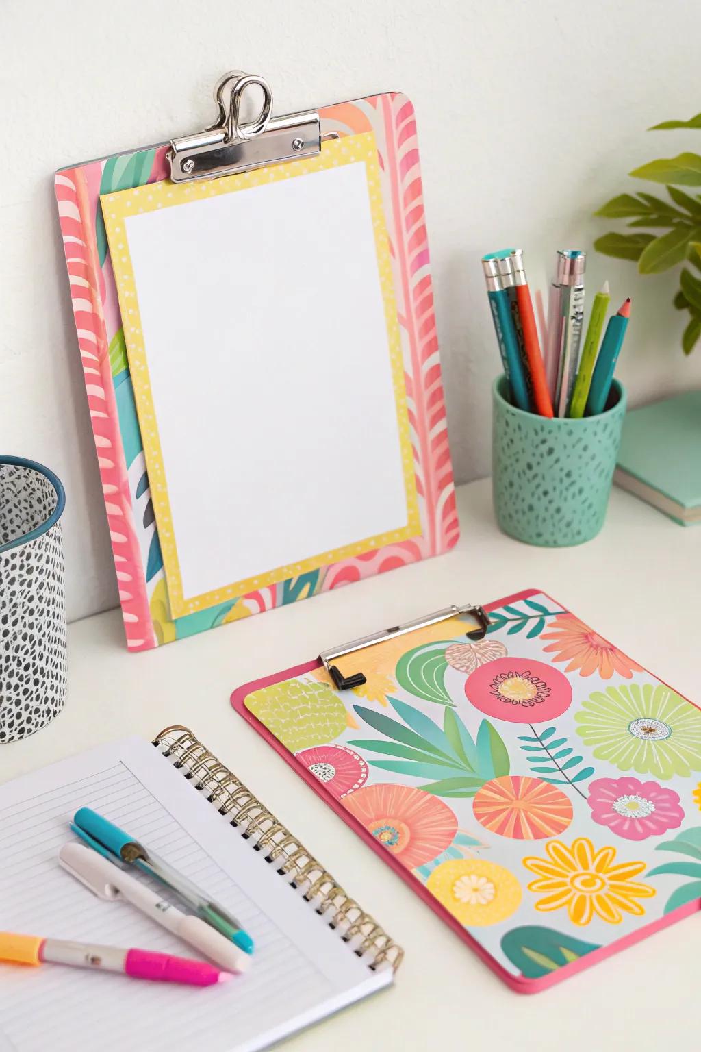 Organize in style with a decorative clipboard.