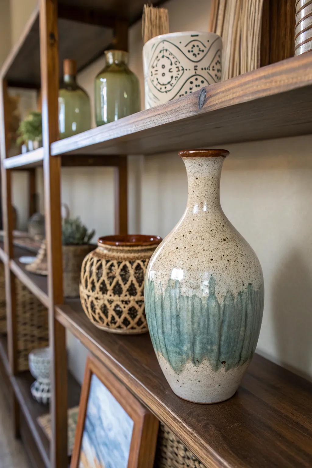 A handmade pottery vase that adds an artisan touch to home decor.