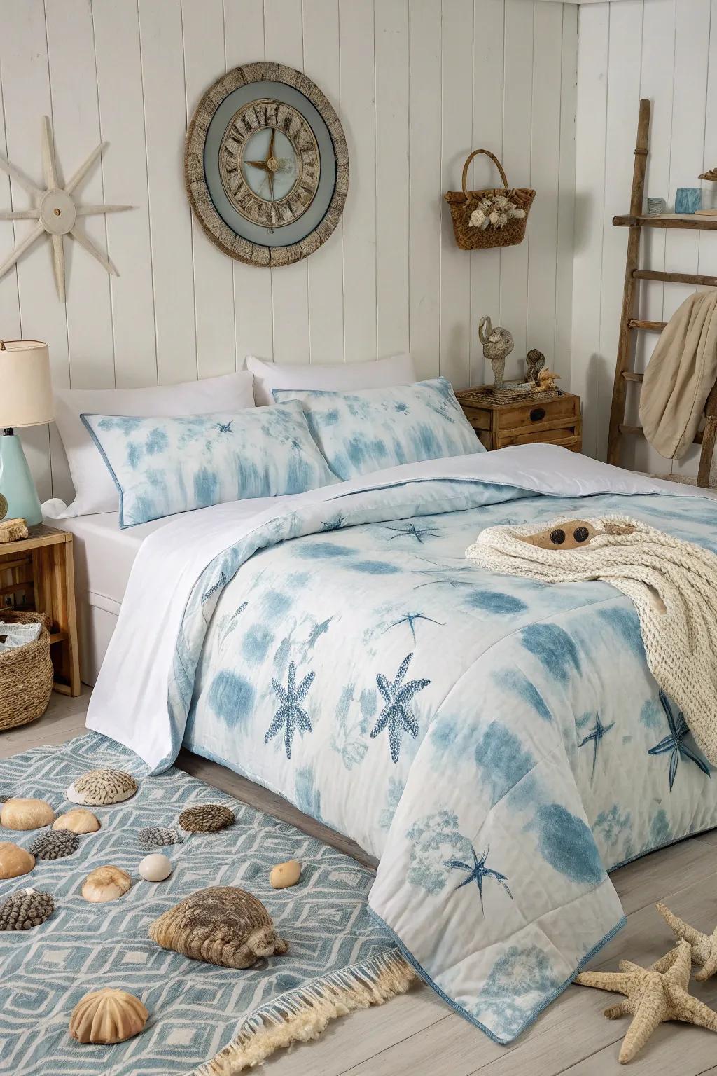 Ocean breeze patterns infuse a coastal charm into home decor.