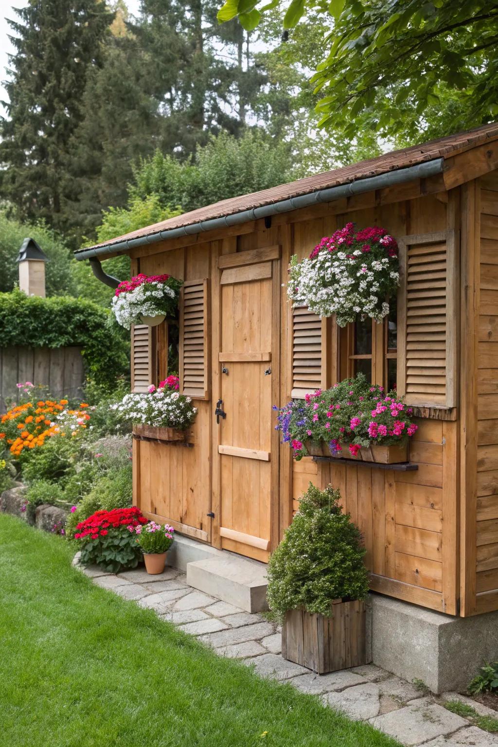 A charming garden shed can become a focal point in your backyard.