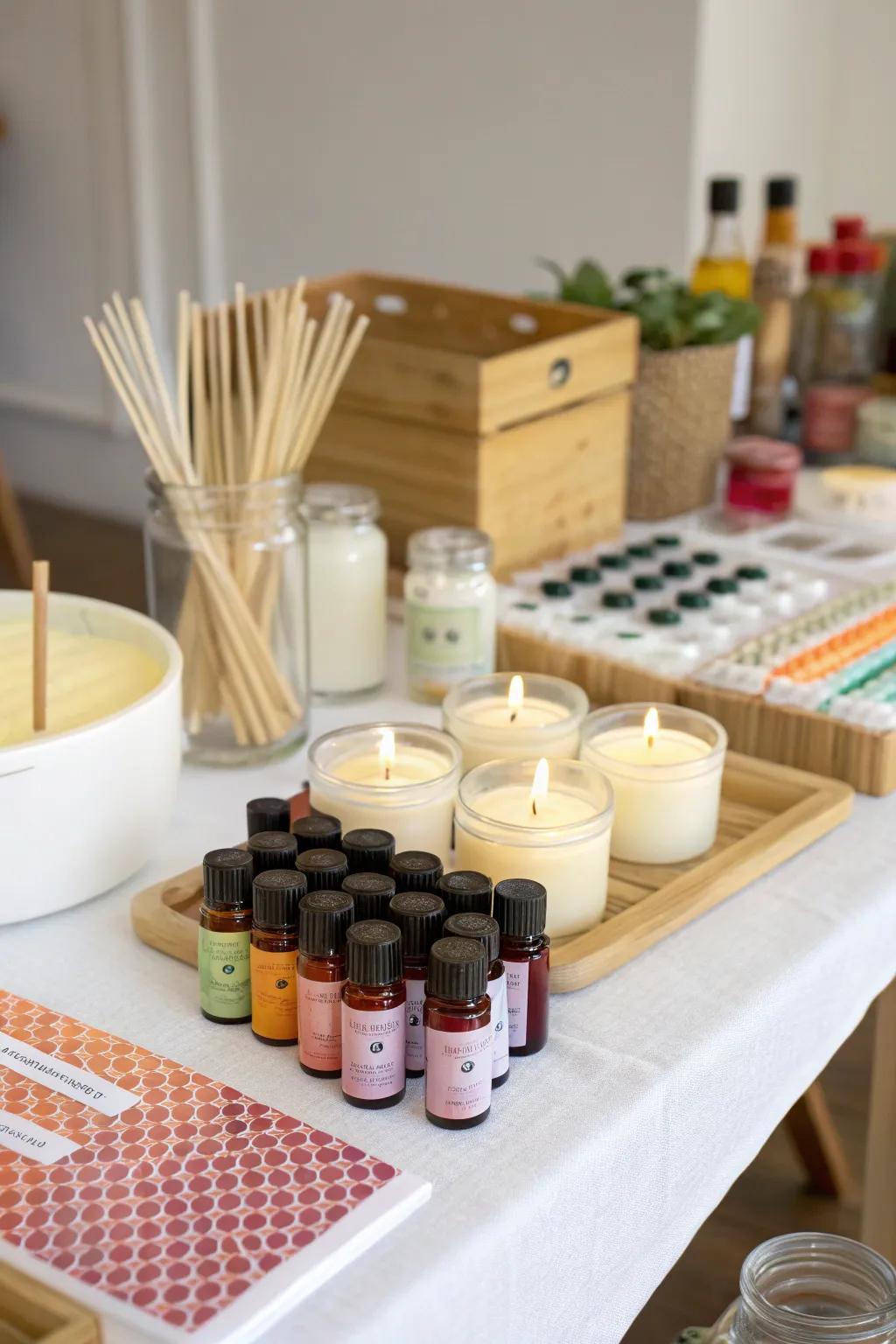 DIY candle-making kits for a warm and creative favor.