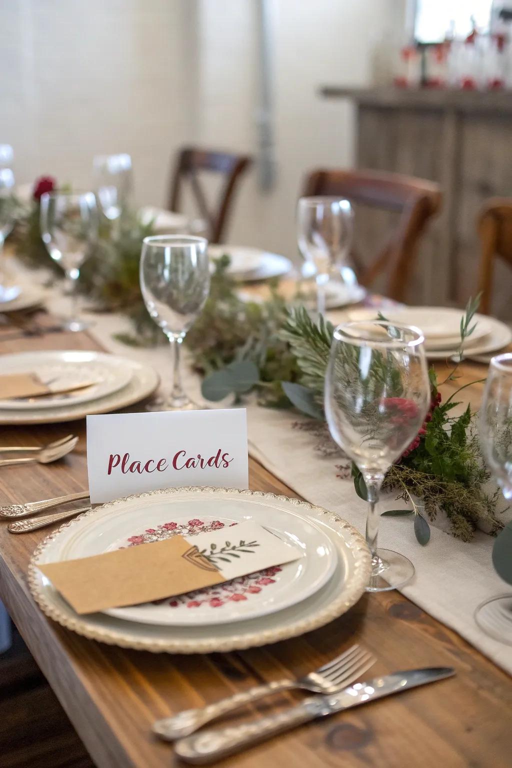 DIY place cards offer a personal and organized touch to dining arrangements.