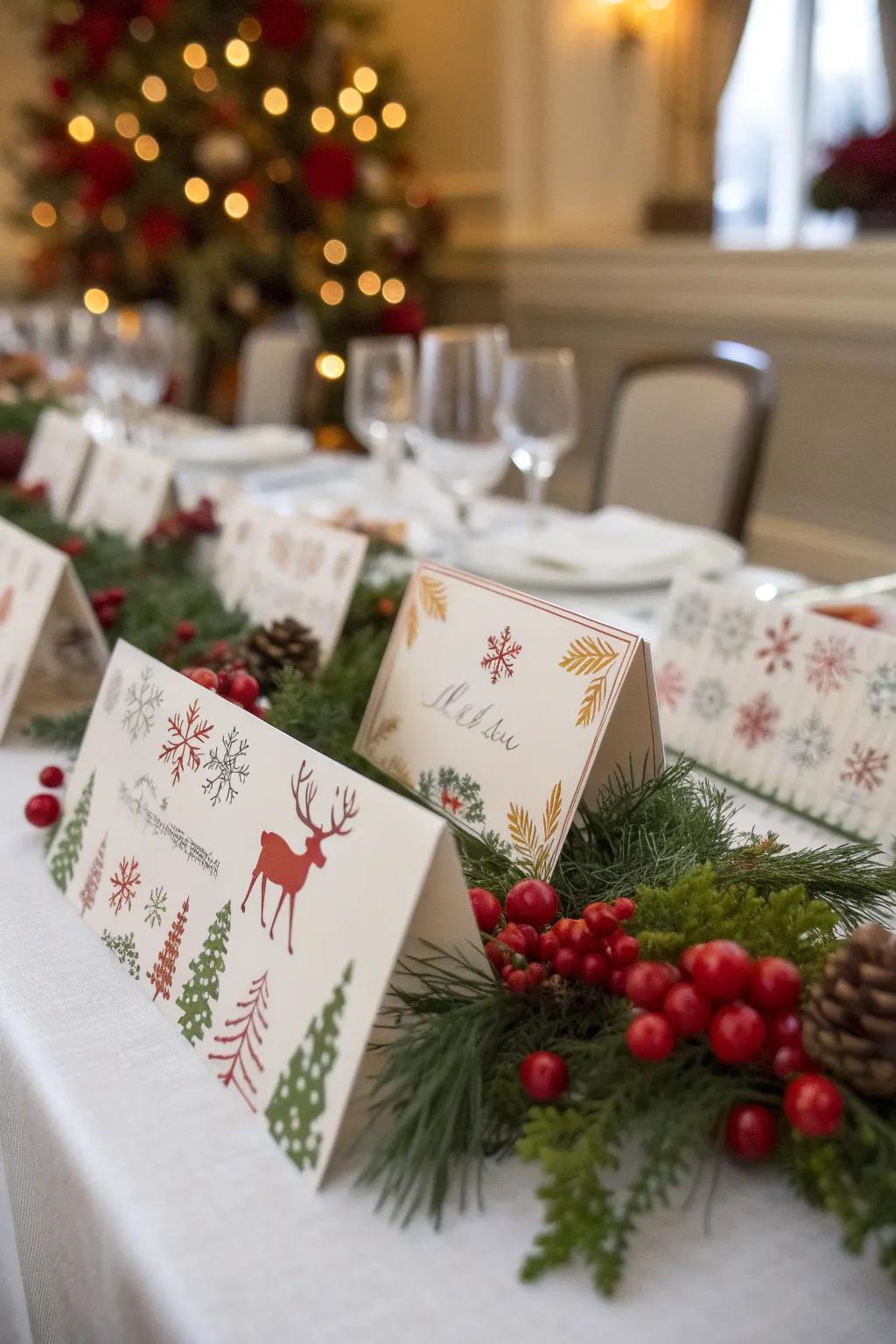 Personalized place cards add an elegant and thoughtful touch.