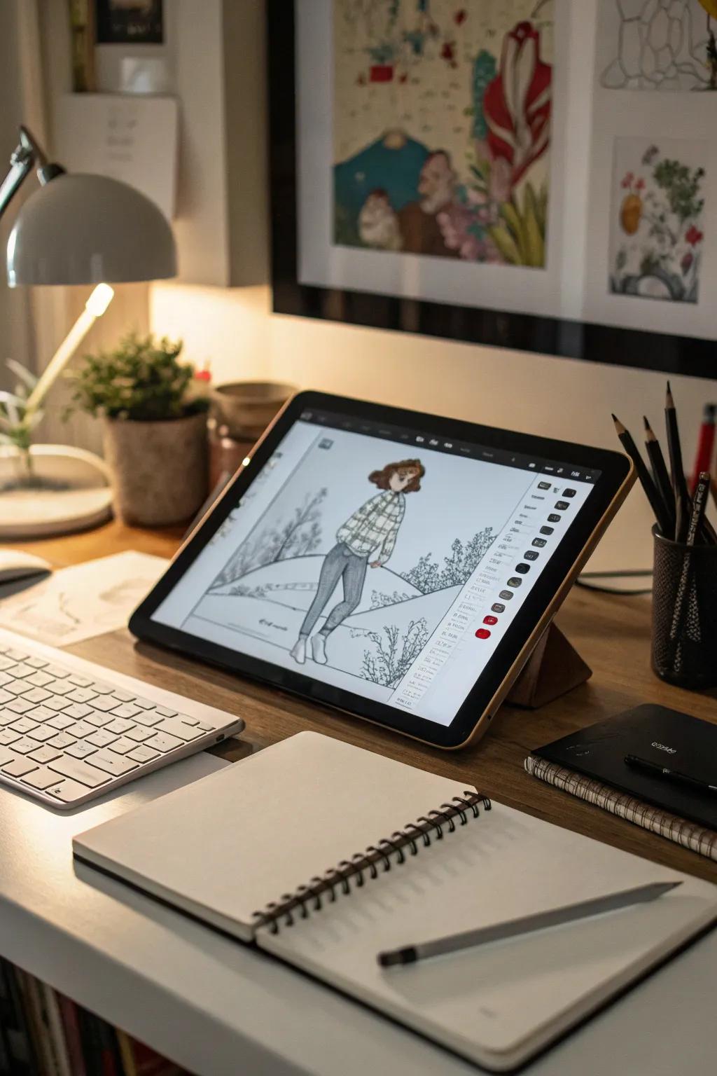 Elevate her art with a digital drawing tablet.