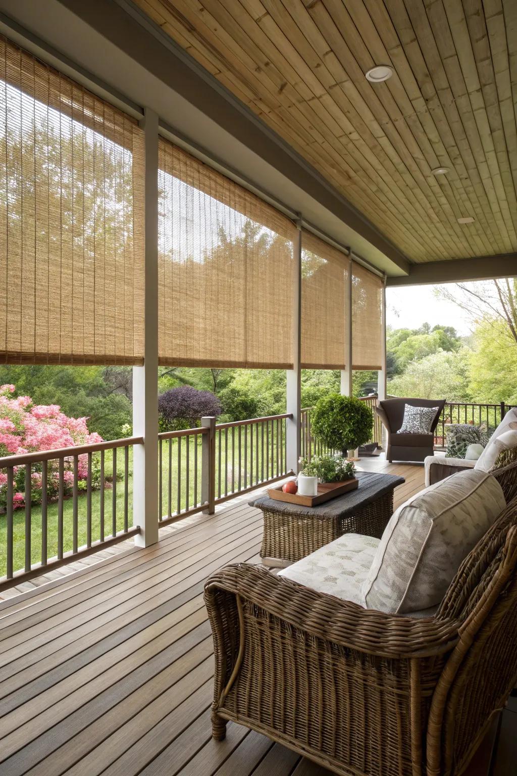 Reed blinds offer natural warmth and versatile shading.