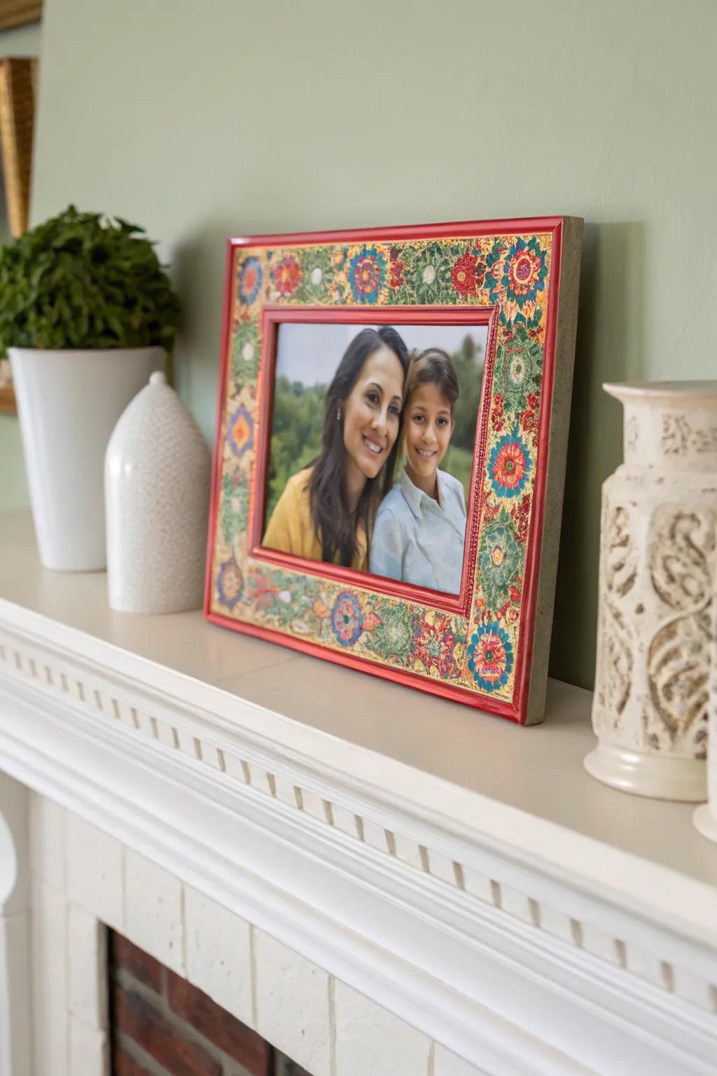 A hand-painted frame to showcase treasured memories.