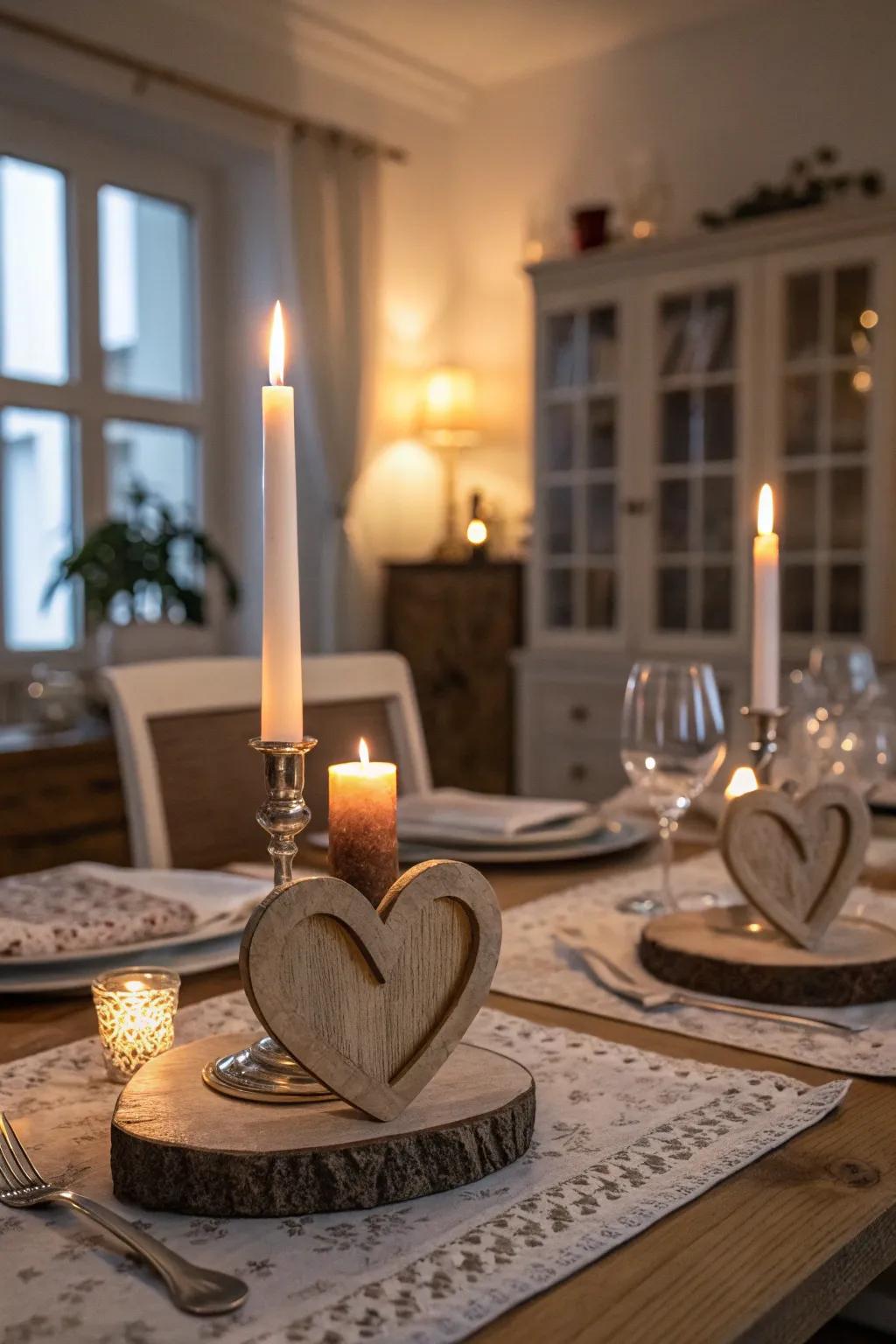 Heartfelt candleholders illuminate your space with warmth.