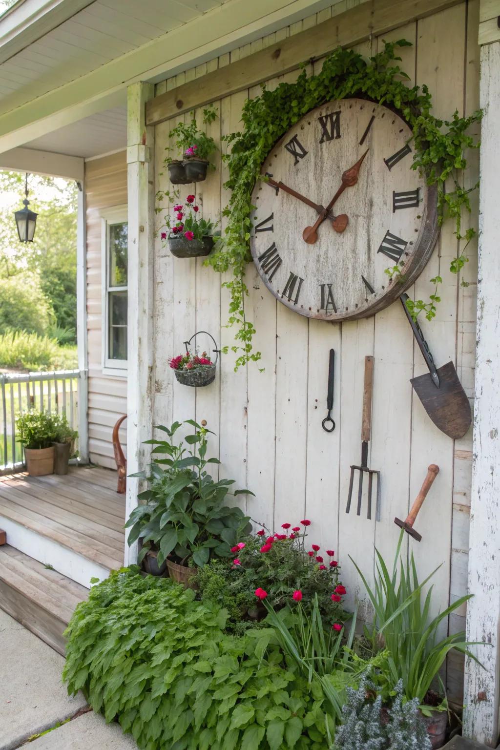 Cultivate creativity with a garden tool clock.