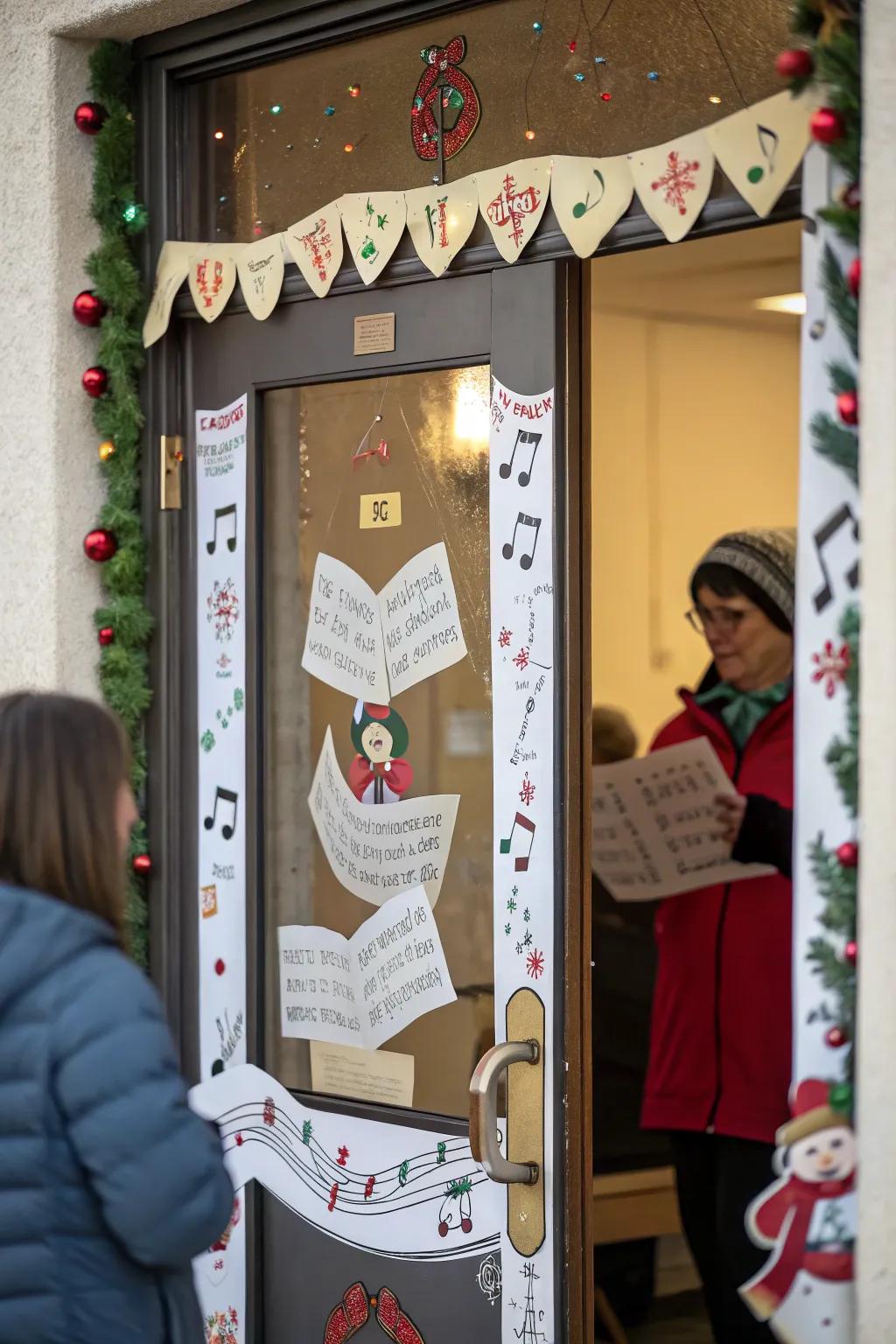 A festive choir of carolers bringing holiday cheer.