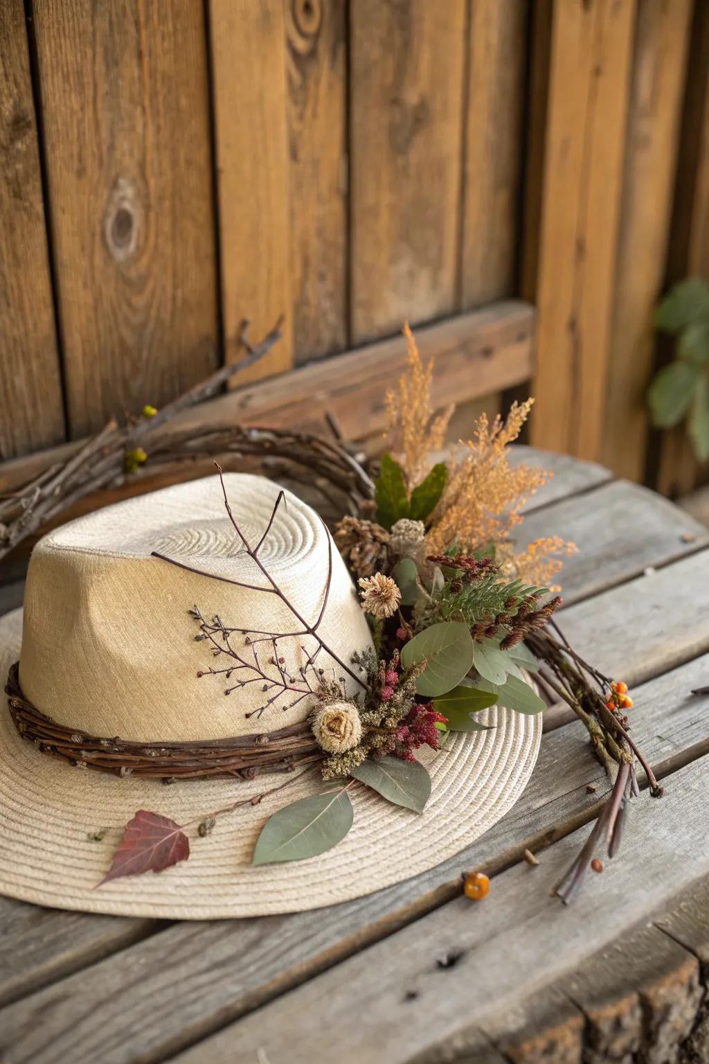 Embrace nature with a beautiful nature's bounty hat.