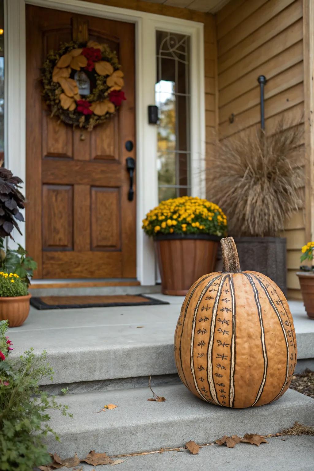 Peanut pumpkins for a quirky and inviting decor.