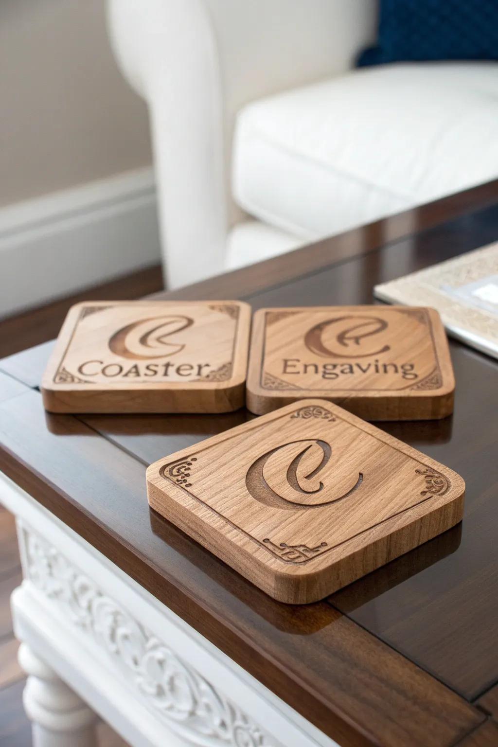 Personalized coasters that add a touch of charm to their home.