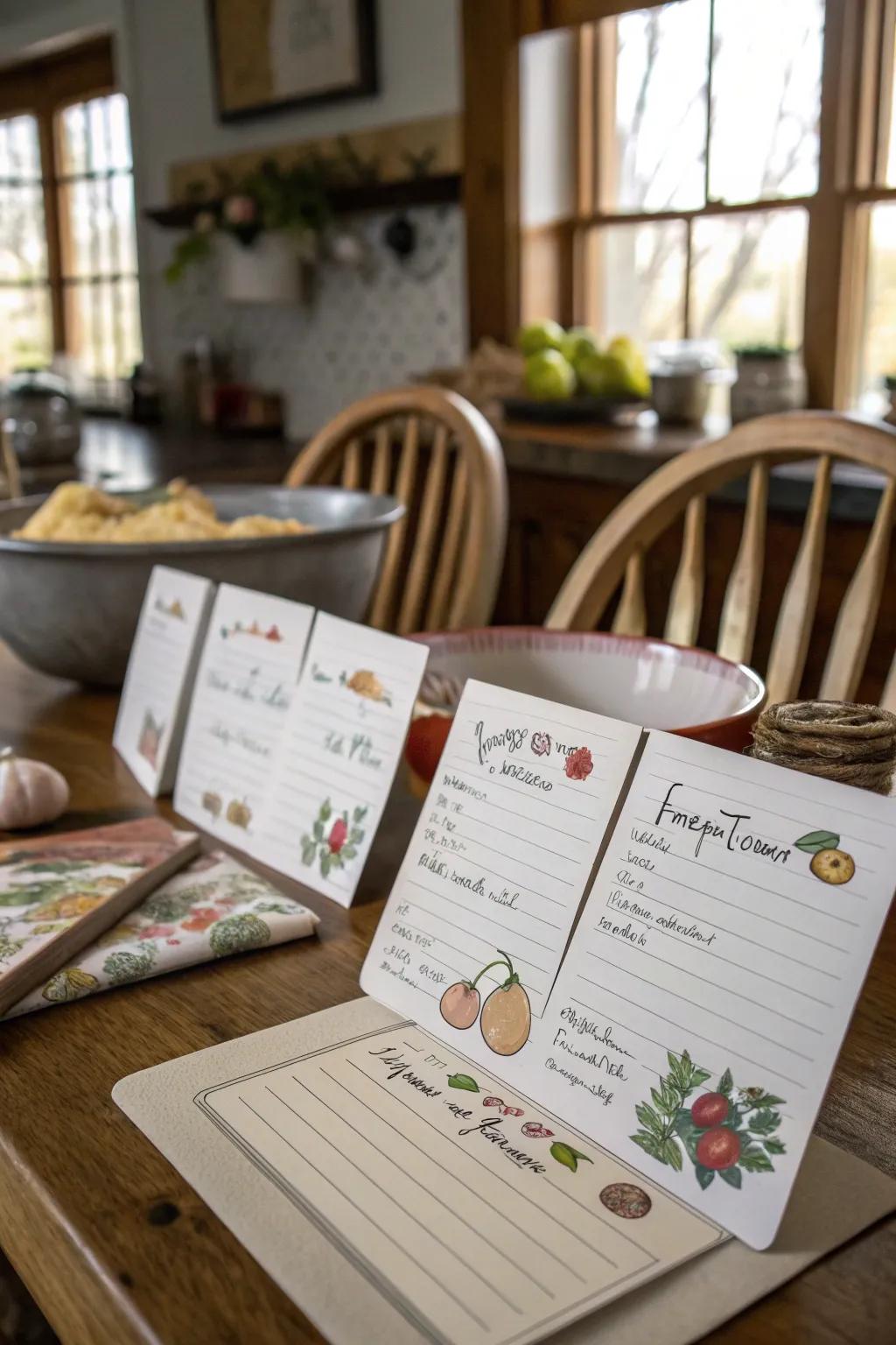 Preserve favorite recipes with custom recipe cards.