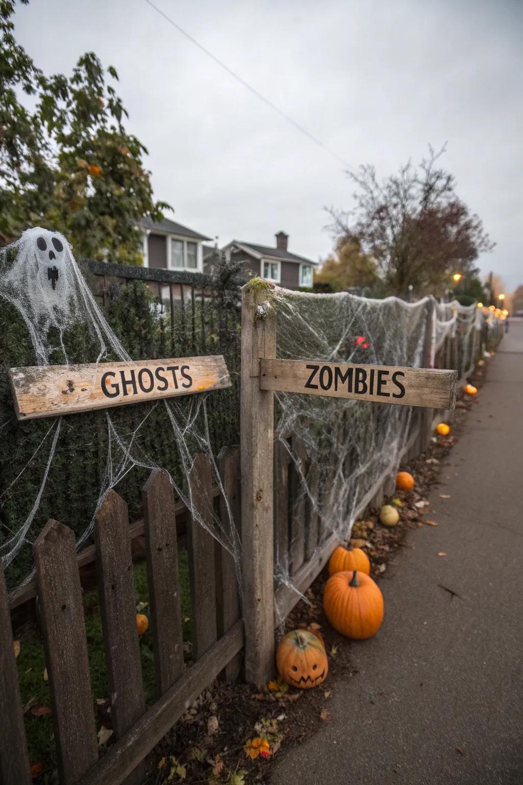 Warning signs add an interactive scare to your fence.