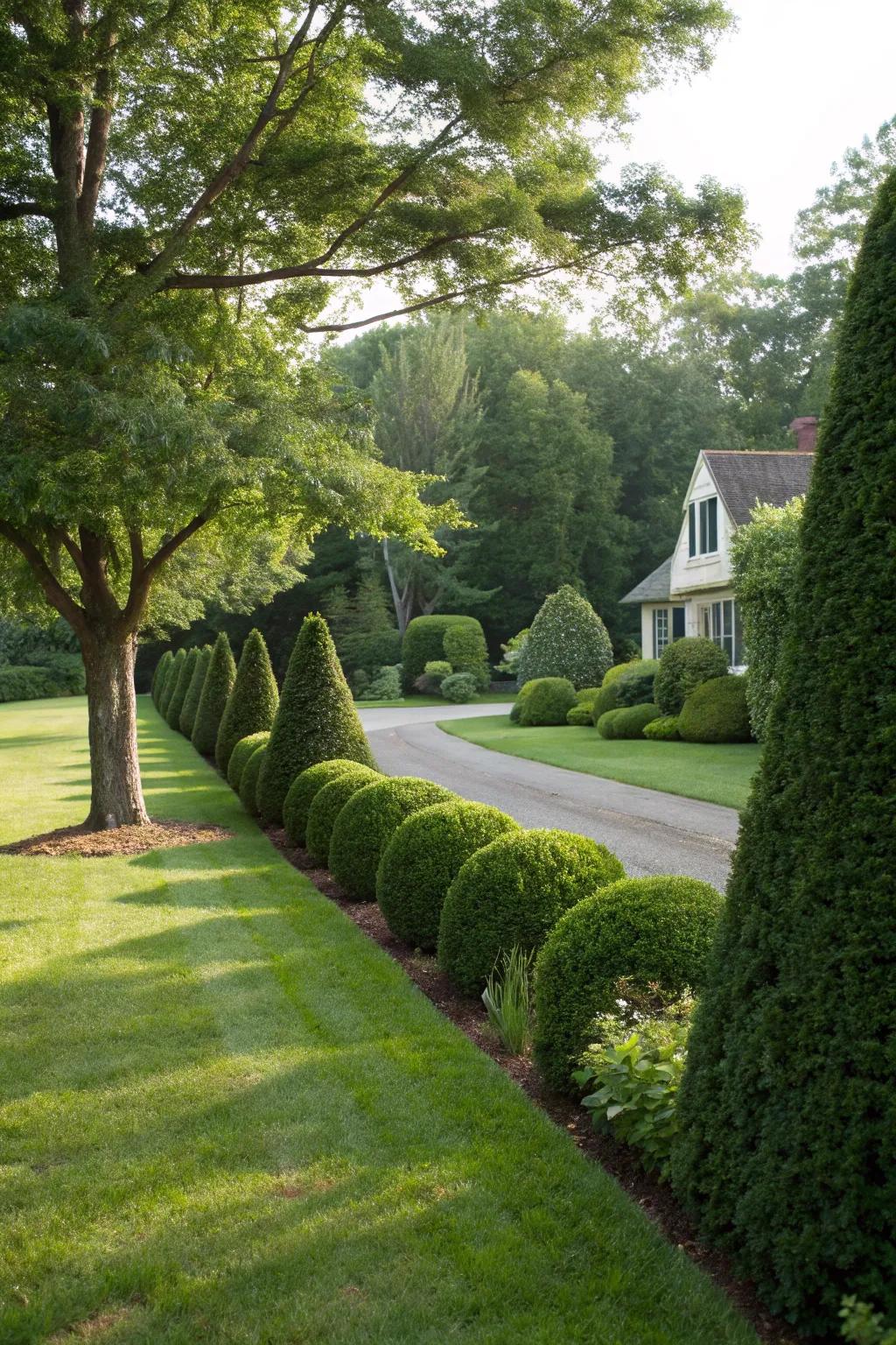 Elegant hybrid yew hedges offering ornamental excellence.