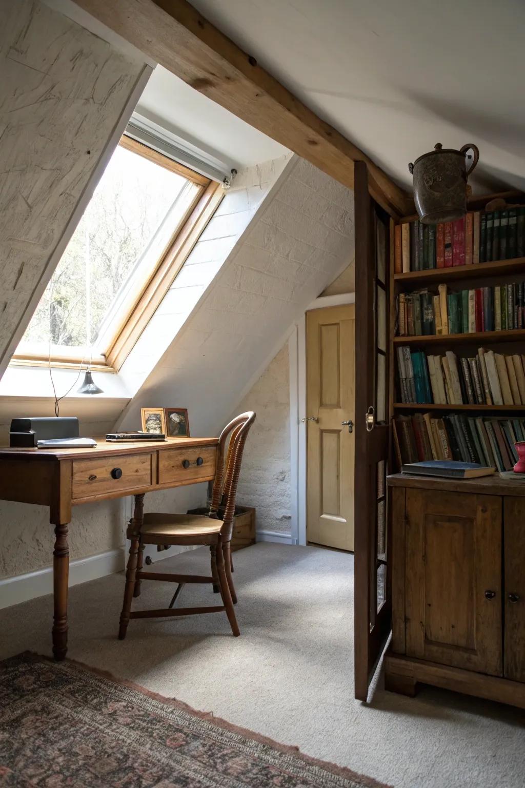 A ceiling hatch hiding an attic entrance