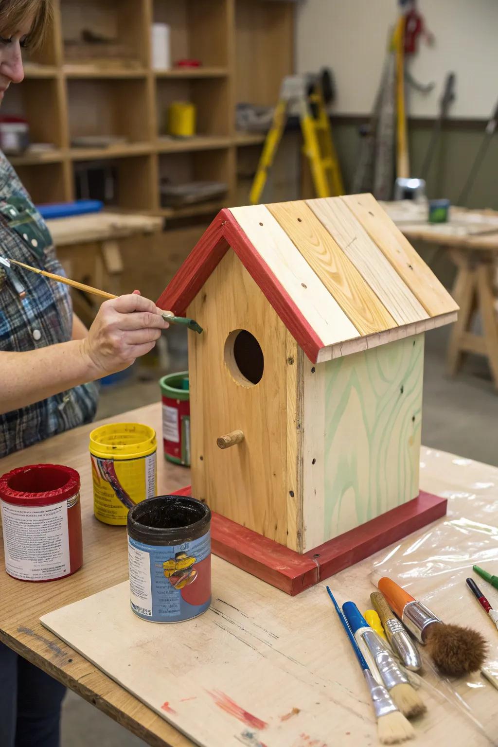 Build and enjoy a DIY birdhouse with this kit.