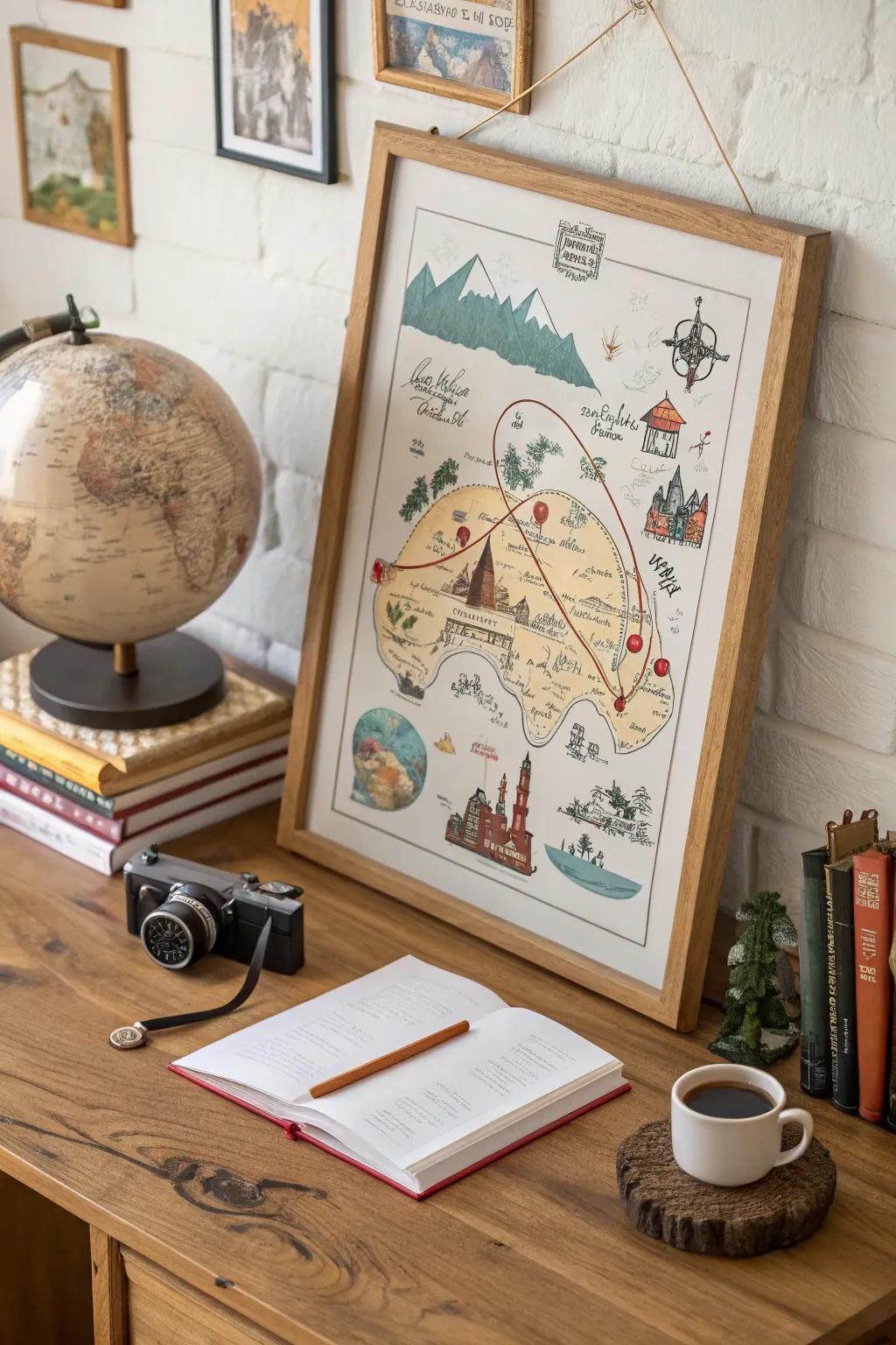 Inspire dad's adventures with a custom map illustration.