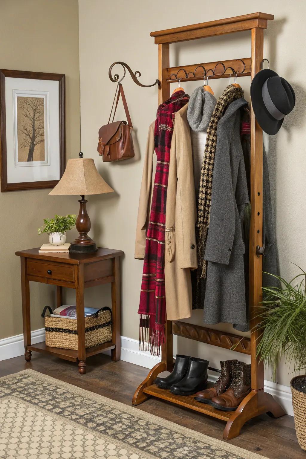 Add elegance to your entryway with a stylish coat hanger.