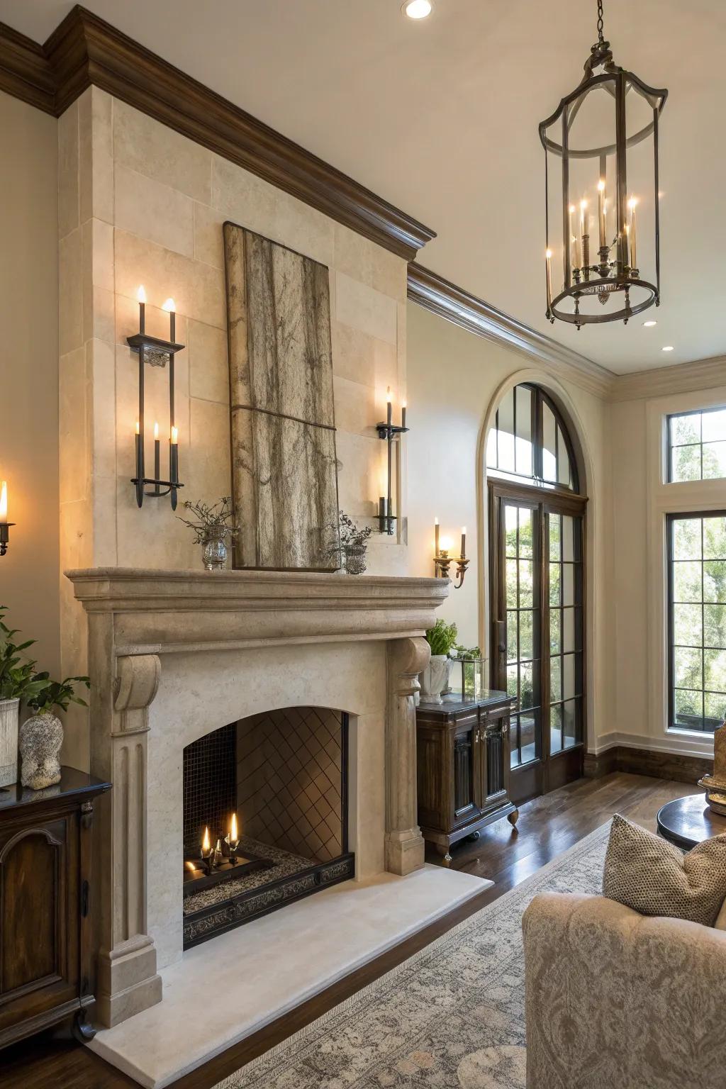 Traditional sconces with a modern twist.