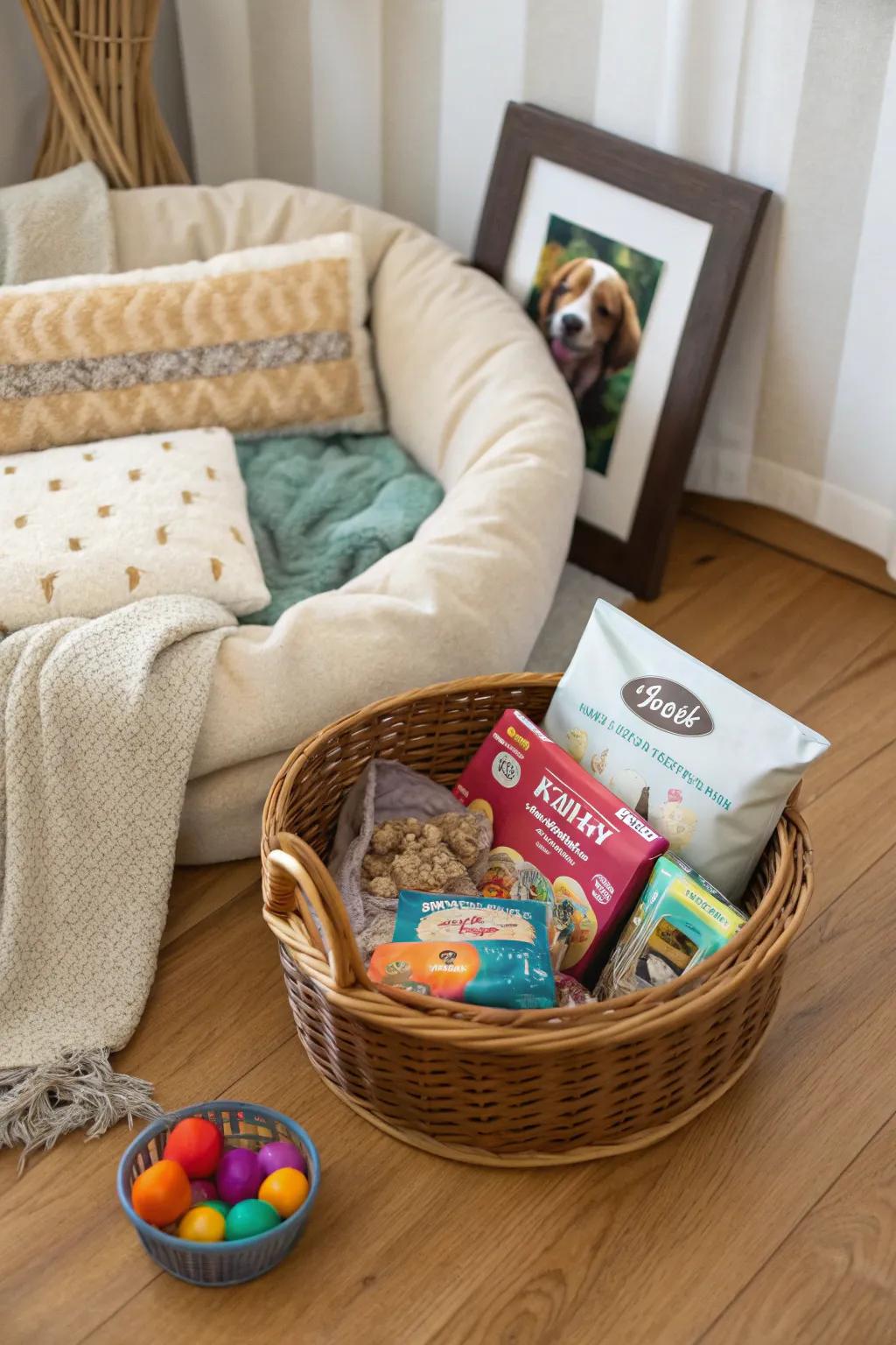 A delightful package for her and her furry friend.