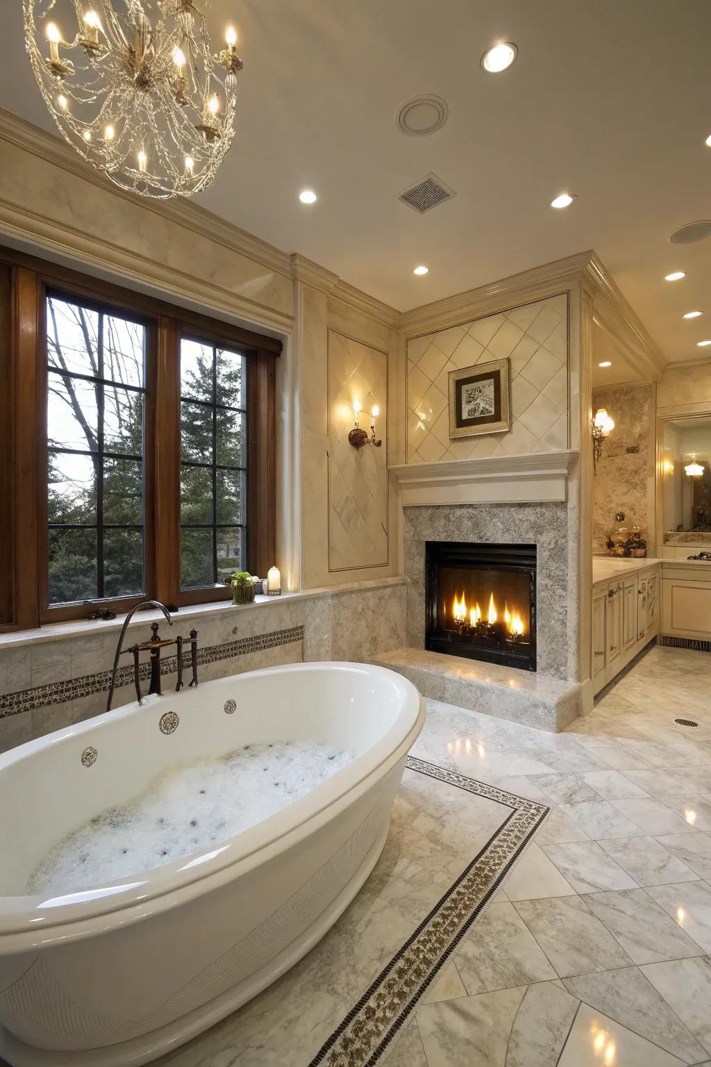 Recessed lighting adds a touch of luxury to key features.