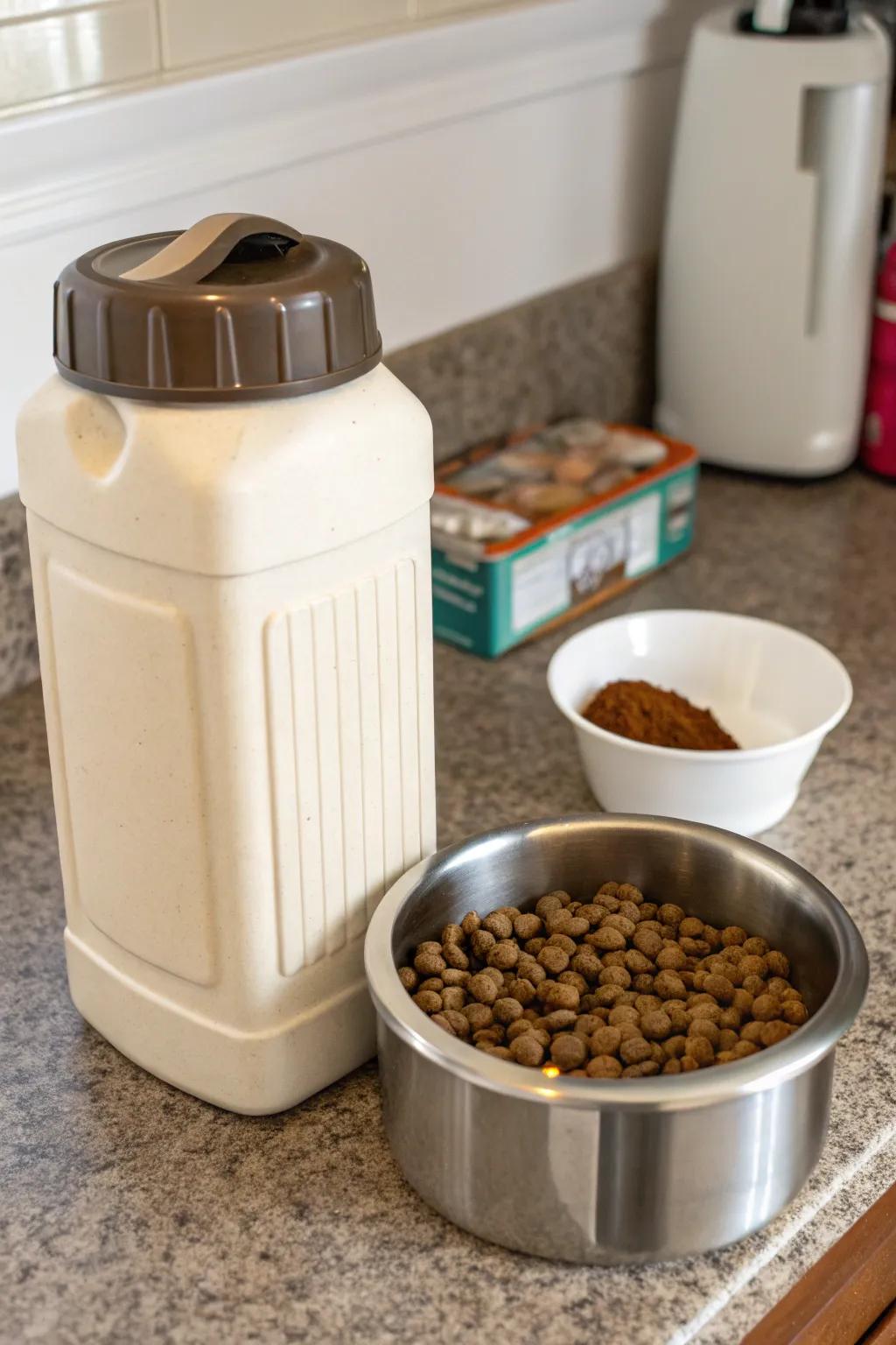 Make feeding your pets easier with this practical storage solution.