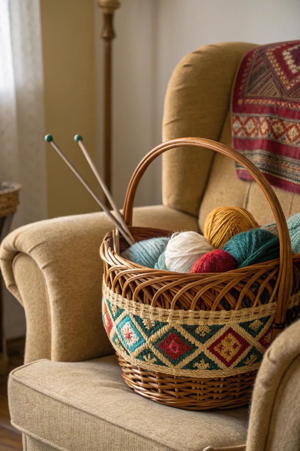 Irish handwoven baskets offer rustic charm and practicality.