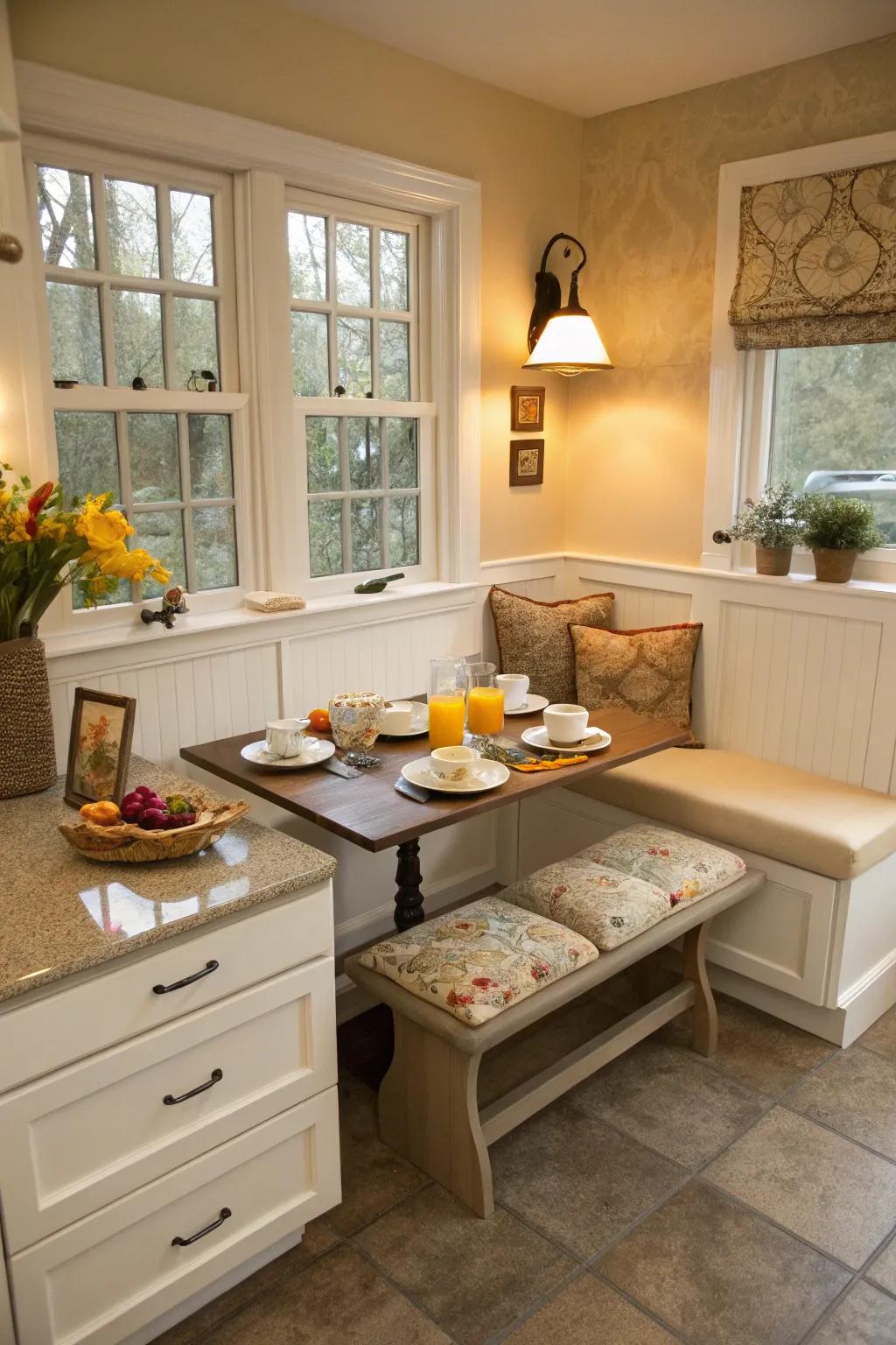 A breakfast nook for cozy and leisurely mornings.