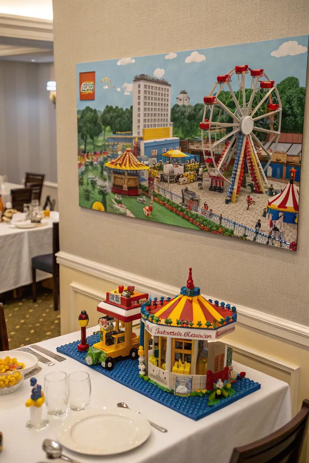 A LEGO festival wall celebrates cultural diversity and joy.