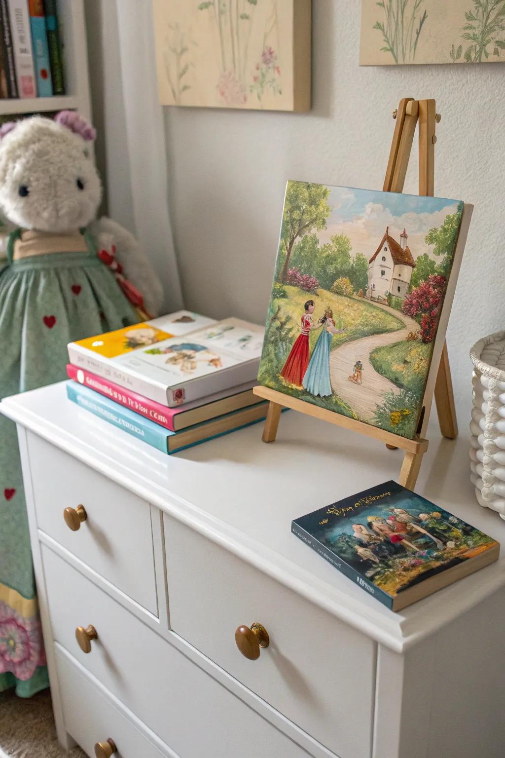 Fairytale art adding magic to a child's bedroom.