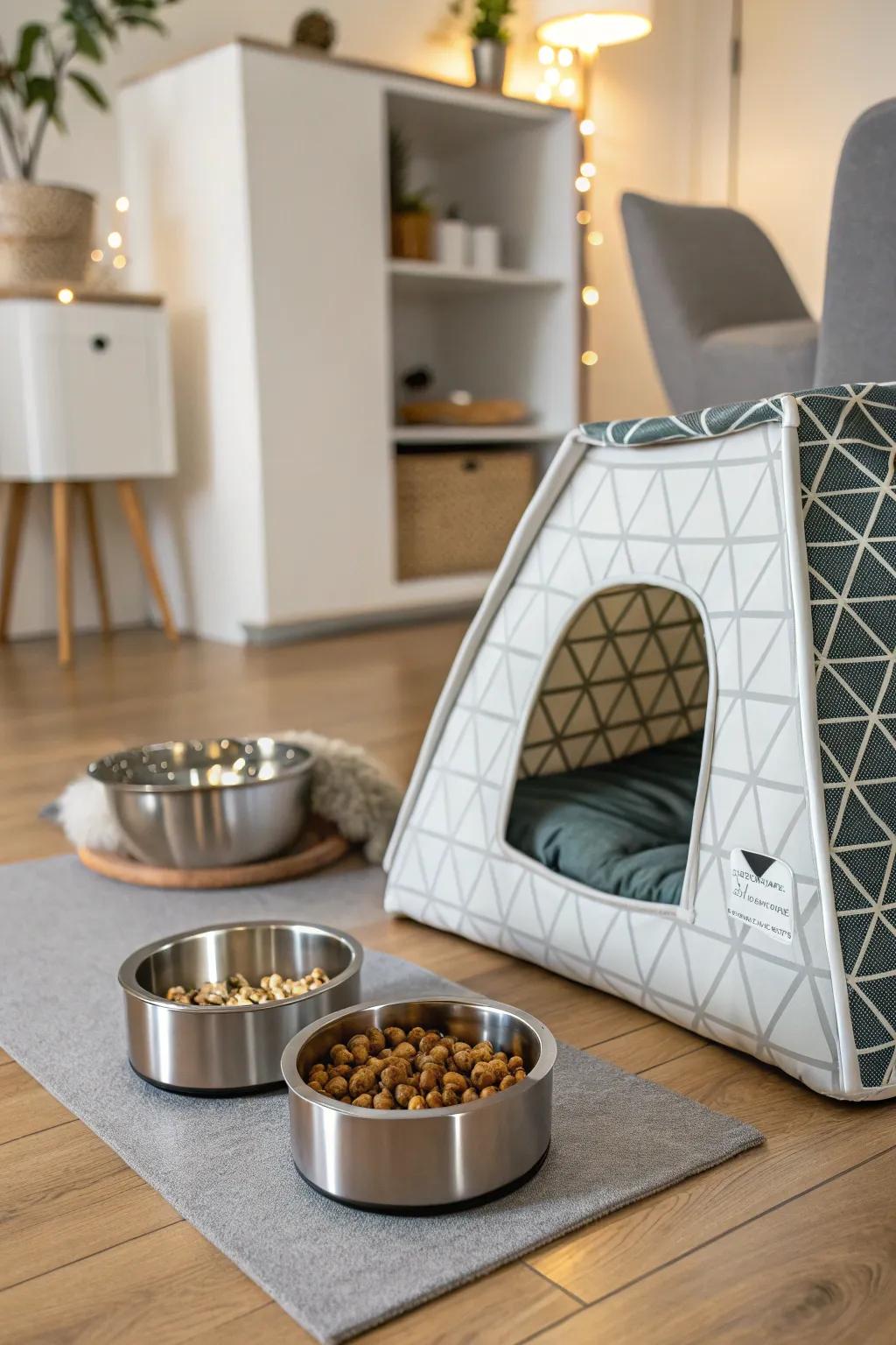 Spoil your pets with stylish geometric accessories.