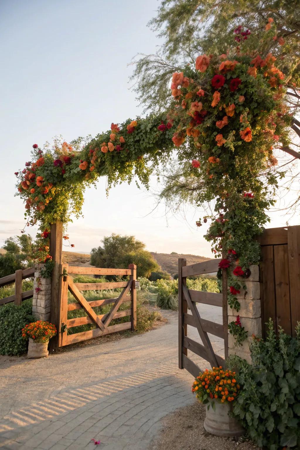 Seasonal decorations bring vibrancy to this welcoming entrance.