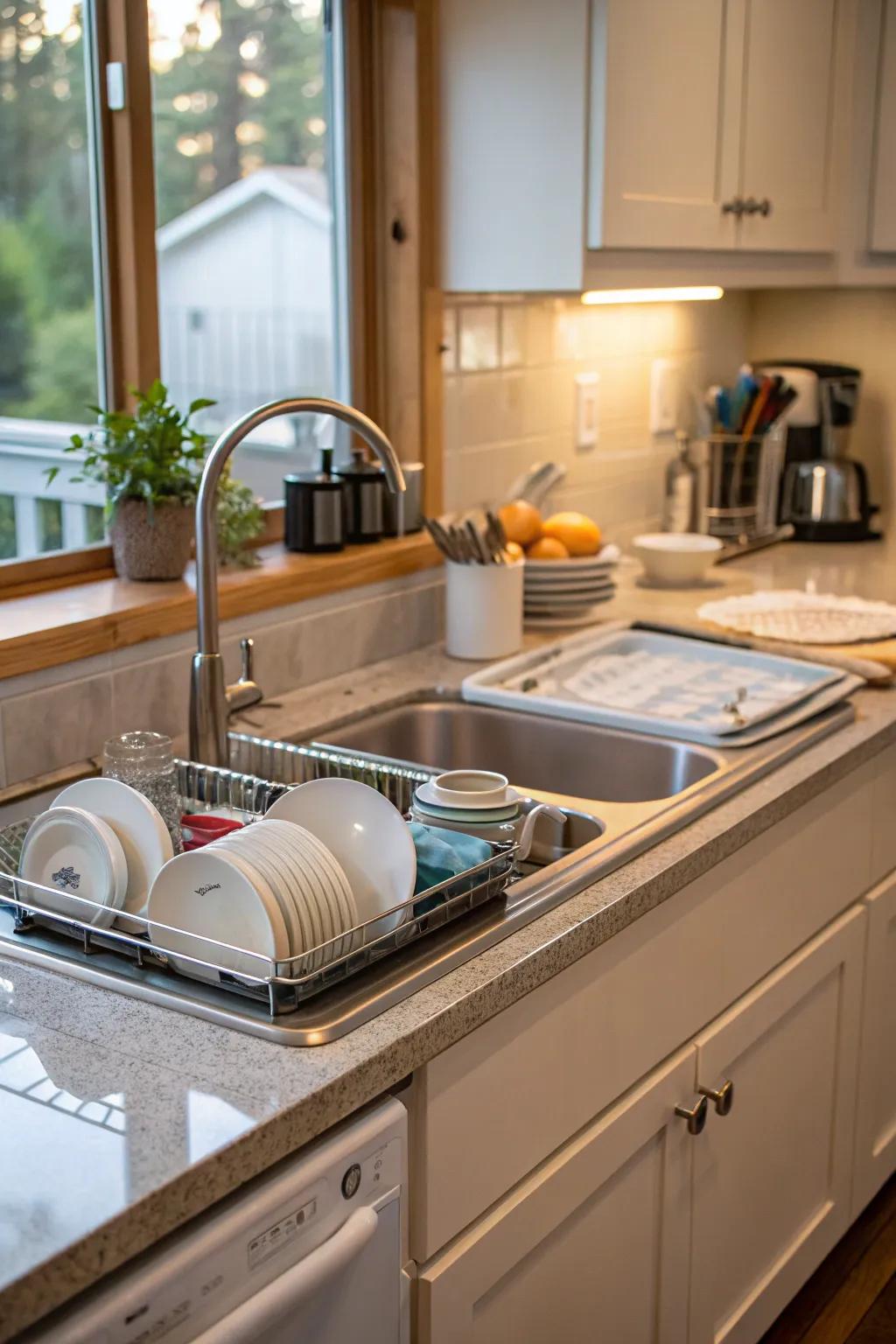 Sink covers add prep space in tight kitchens.