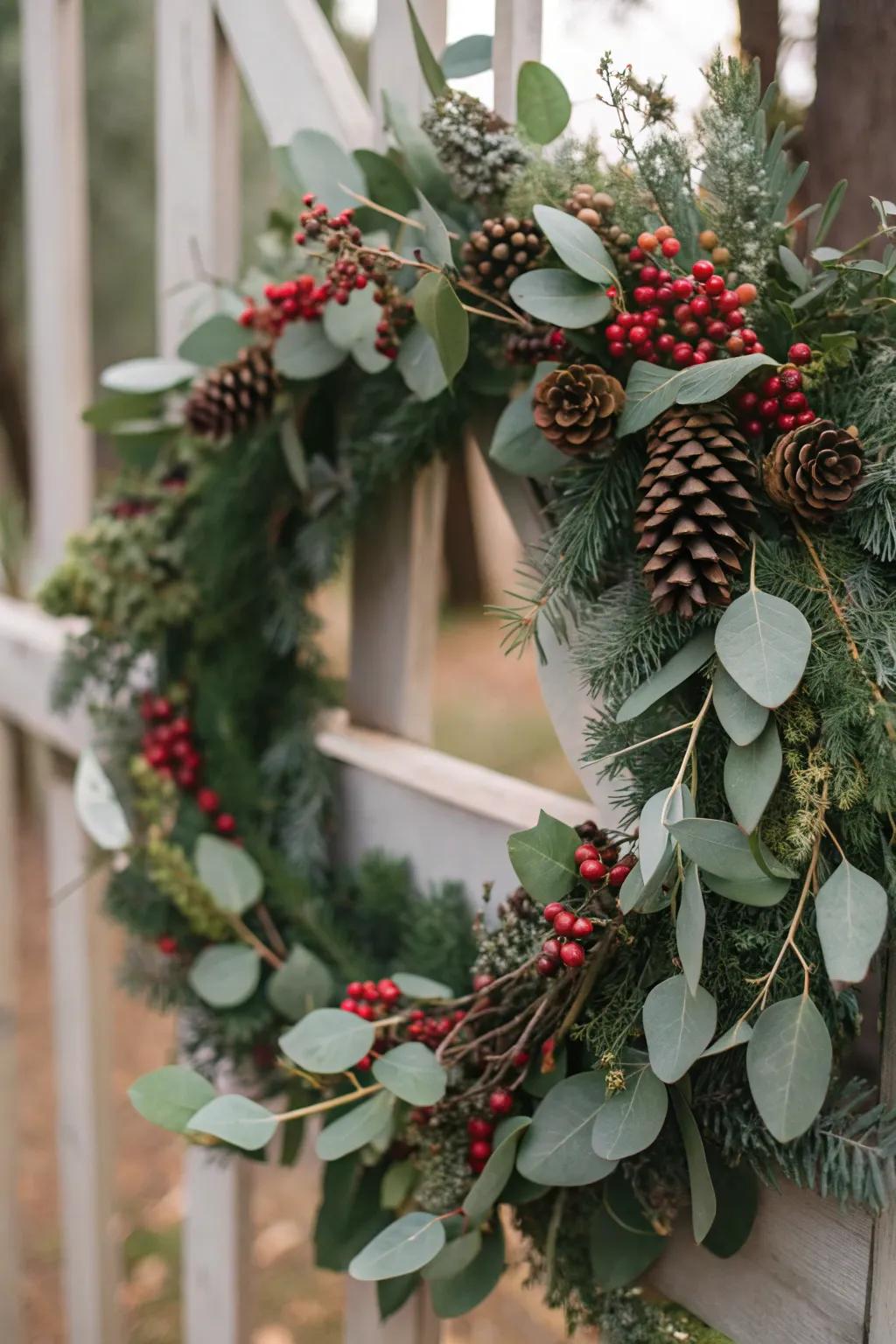 A fresh eucalyptus wreath to welcome the season.