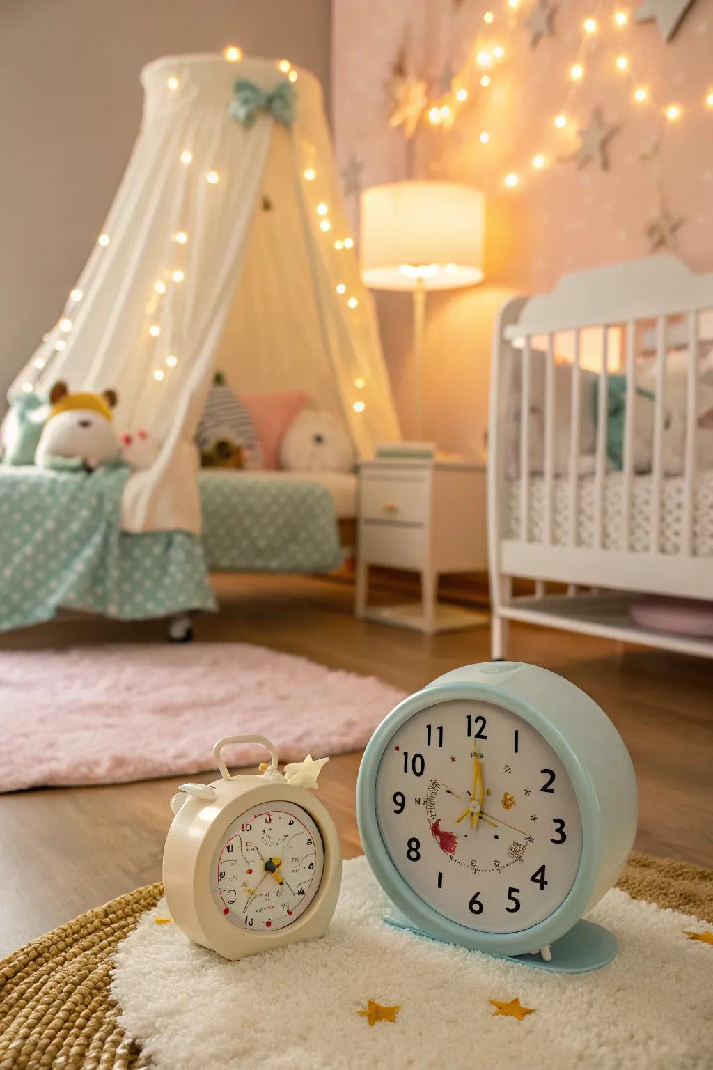 Dual-purpose decor adds style and functionality to the nursery.