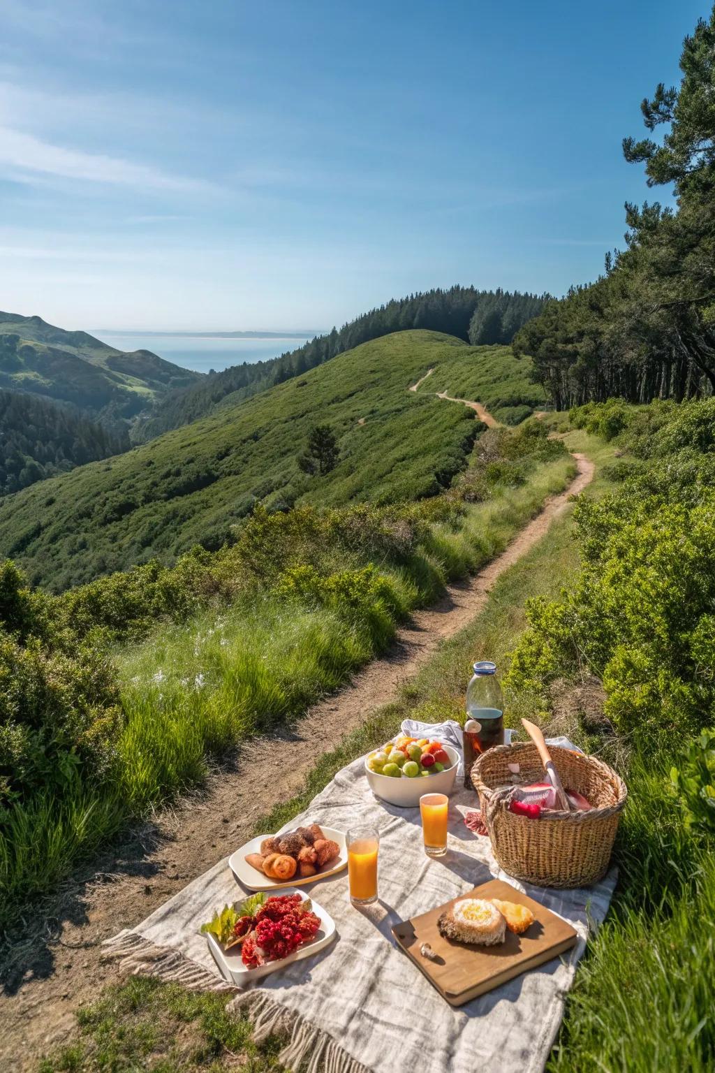 Celebrate with adventure and relaxation on a nature hike and picnic.