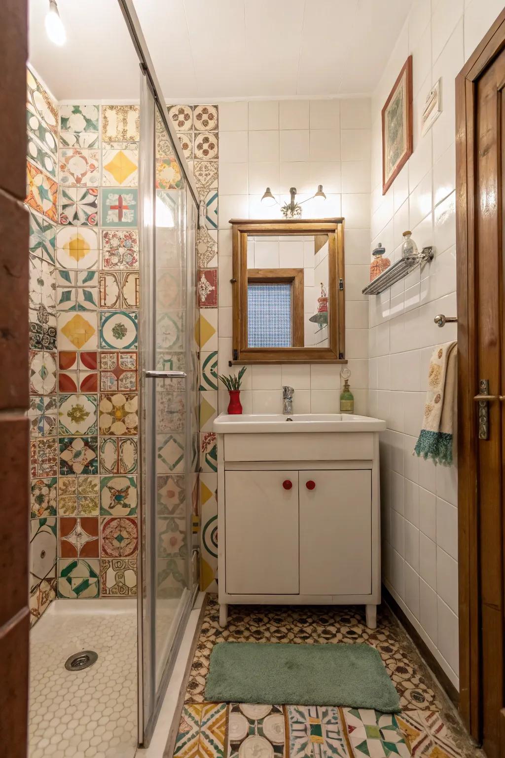 Vintage elements add charm and nostalgia to small bathroom spaces.