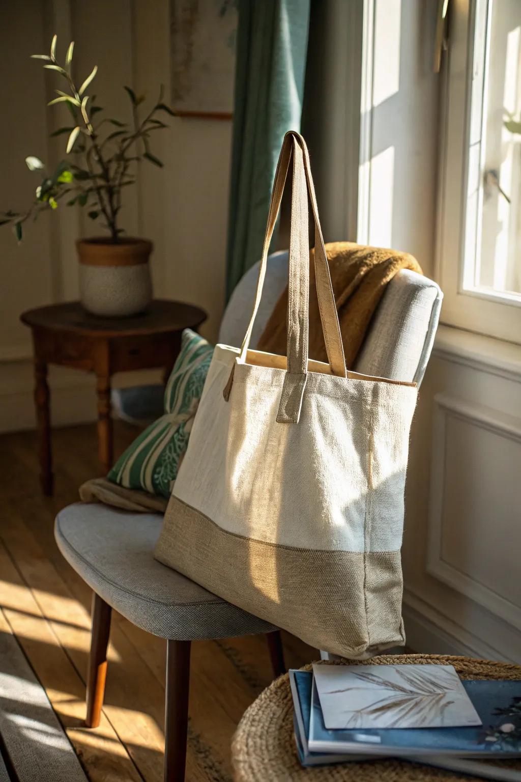 Blend style and sustainability with a chic tote bag.