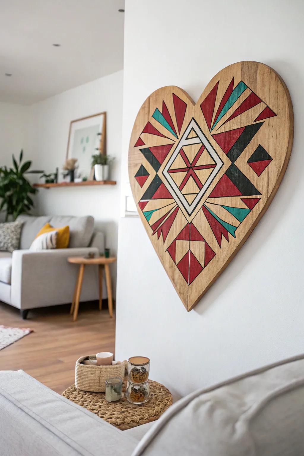 Geometric design hearts offer a modern and stylish look.