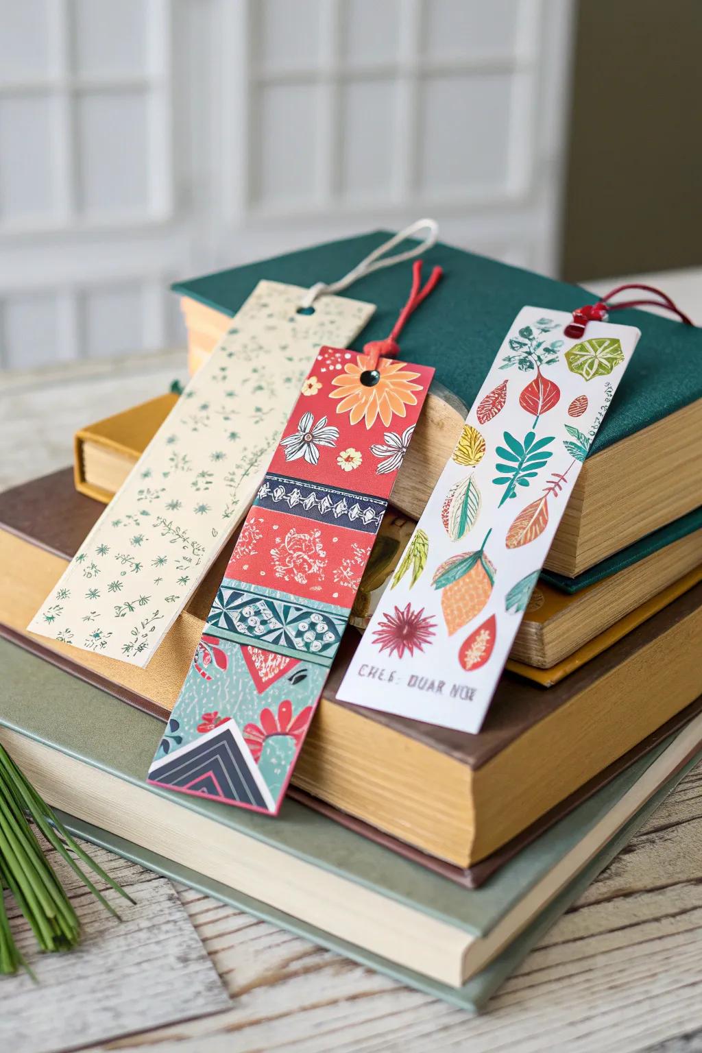 Repurposed bookmarks are perfect for avid readers.