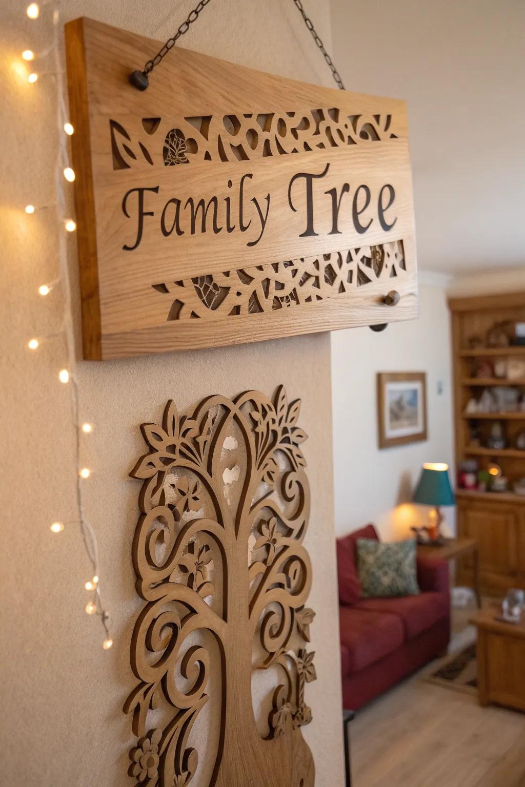 Celebrate family with a custom family tree sign.